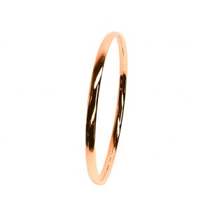 Heavy solid court shape round rose gold bangle B00056.