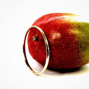 Heavy-Hammered-9ct-Gold-Comfort-Court-Shape-Slave-Bangle-B00054