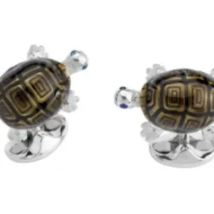 Brown-Enamel-Tortoise-Cufflinks-Sapphire-Eyes-CK00421-D.webp