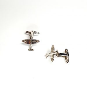 Sterling silver Spitfire cufflinks CK00280 angled view.