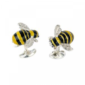 Deakin-&-francis-Enamelled-Sterling-Silver-Bumble-Bee-Cufflinks-CK00295