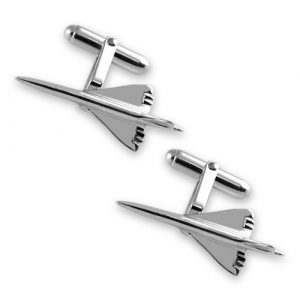 Sterling silver Concorde cufflinks handmade in solid sterling silver measuring 30mm x 12 mm x 5mm, an iconic tribute to the legendary Concorde aeroplane. Presented in a luxurious gift box
