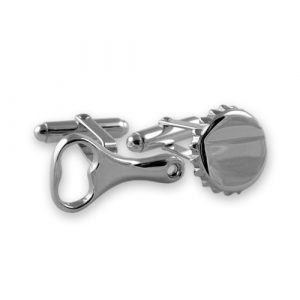 The sterling silver beer bottle opener &  cap/top cufflinks are made in solid sterling silver and are finished with a swivel back, and there's even a dent in the bottle cap to make it look opened! Sterling-Silver Beer-Bottle-Opener & Cap Cufflinks CK0030