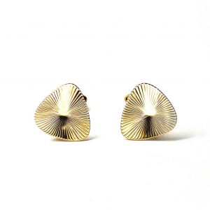 Vintage-Diamond-Cut-Sunburst-Pattern-9ct-Gold Triangular Cufflinks CKNQ0021