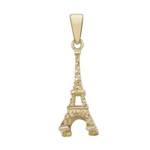 9ct yellow gold-Eiffel Tower pendant necklace/charm CM00297 available with or without a chain.