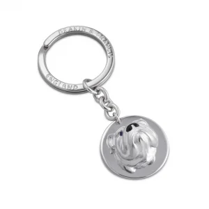 Sterling-Silver-Bull-Dog-Keyring-With-Sapphire-Eyes-KF00027