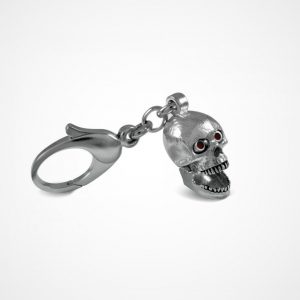 Fundamentals-Skull-Keyring-Fob-With-Red-Enamelled-Pooping-Eyes-KF0034-By Deakin-&-Francis