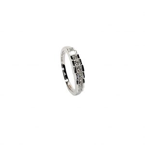 Art Deco style eternity ring crafted in 18ct white gold & set with nine graduated square princess cut diamonds in graduating square box style settings RA00697.