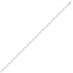 Solid sterling silver paper link chain with elegant plain polished design