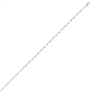 Solid sterling silver paper link chain with elegant plain polished design