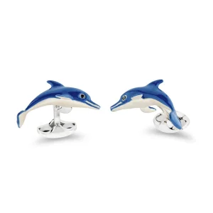 Sterling-Silver-Blue-Enamel-Dolphin-Cufflinks-CK00463.webp
