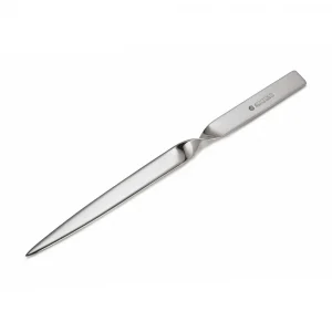 Sterling Silver Letter Opener photographed on white background, featuring a single elegant twist at the handle’s base with hallmark visible.