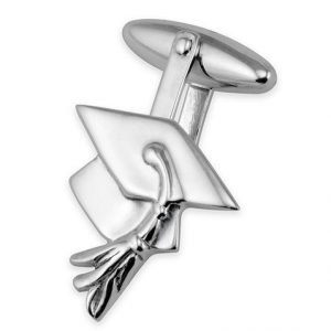 The Harvard sterling silver mortar board graduation cufflinks.