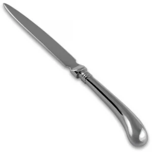 Sterling silver pistol grip letter opener angled with blade pointing top-left on a white background.