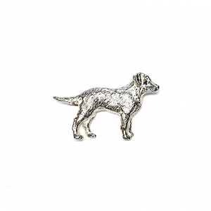 Hallmarked silver Labrador brooch.