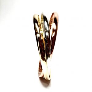 Heavy gold Russian bangle B00053 measurements 65mm inside diameter each band is 4.5mm wide, x 1.5mm thick approximately 38.1 grams.