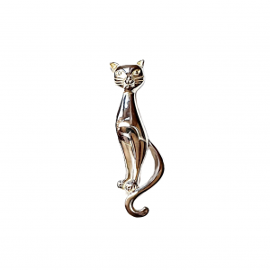 Genuine Sterling silver cat brooch.
